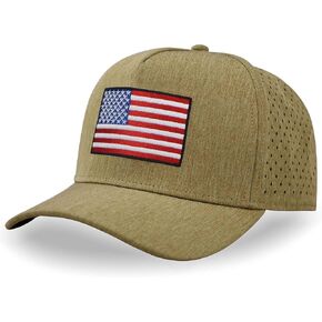 SHOHELL American Flag Hat, 5 Panel Trucker Hat, Water Resistant Baseball Cap, Adjustable Snapback Hats, Fishing and Golf Hat