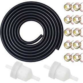 3/16 Fuel Line Hose Kit for Kawasaki Kohler Briggs & Stratton Champion Generator Honda Predator Riding Lawnmower ATV Dirt Bike Mini Bike & Go-Kart with 3/16 Gas Clamps Valve & Filters Small Engines