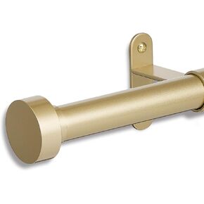 Sheffield Home Curtain Rod for Window, 1 Inch Diameter, Iron Customizable Window Curtain Rod, Satin Brass, 66"-120"