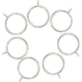 Hordion 30 PCS 1.5 Inch Drapery Curtain Rings with Eyelet, Round Metal Curtain Ring for Curtain Rods, Antique Brass