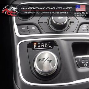 American Car Craft Dodge/Ram/Chrysler RT Style Dial Shift Knob Trim Plates Etched Brushed Stainless | R/T Etched