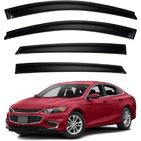 4pcs Front+Rear Smoke Tint Sun/Rain Guard Outside Mount Tape-On Vent Window Visors Compatible with 2016-2024 Chevy Malibu in Kuwait