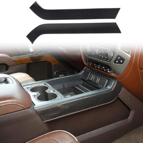 Voodonala for 2014-2018 Chevy Silverado GMC Sierra Center Console Side Gear Shift Trim Accessories, ABS Carbon Fiber 2pcs
