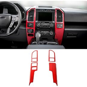 Linskip Dash Air Vent Covers Compatible with 2015 2016 2017 2018 2019 2020 Ford F150, 4WD Control and Trailer Brake Controller Panel Trim for F150 Interior Accessories(Red)