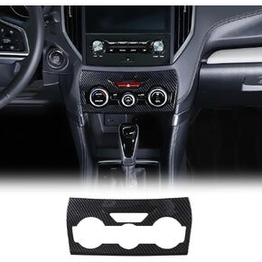 Central Control Air Conditioner Panel Trim Cover Compatible with Subaru Forester 2019-2024, ABS Car Air Condition Knob Panel Trim Frame Interior Trim Accessories (Carbon Fiber Pattern Black)