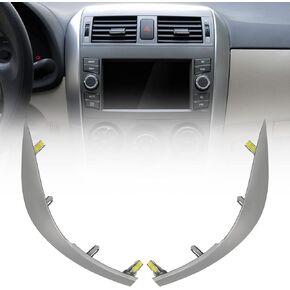 JDMON Upper Central Dashboard Trim Strip Cover Replacement for Toyota Corolla 2007 2008 2009 2010 2011 2012 2013 Navigation Panel Frame Moulding Replacement for 55436-02330 55435-02370 (Silver Grey)