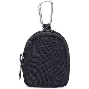 Ring Organizer Case with Keychain, Small Travel Ring Holder Storage Bag, Portable Ring Holder Keychain, Sport Anti-Lost Keychain Container for Ring Necklace Jewelry, Black