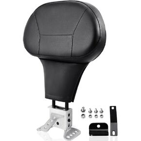 Detachable Driver Rider Backrest compatible with Harley Davidson Touring Street Glide Road King Road Glide Ultra Limited Quick Release Comfort Stitch Backrest Pad W/Plug-In Mounting Kit,09-24