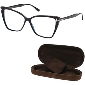 Tom Ford FT5844-B Cat Shape Eyeglass Frame + Bundle With eSHADES Eyewear Cleaning Kit