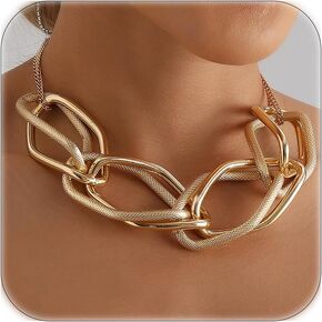 Chunky Gold Necklace for Women Gold Statement Necklace Chunky Gold Choker Trendy Chunky Jewelry
