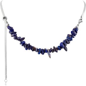 MINACHI Bohemian Blue Gravel Beads Choker Necklace, Stylized Chain, Mix and Match Jewelry Ideas for Women