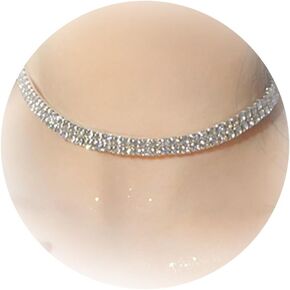 Aonklot Rhinestone Choker Necklaces for Women Sparkly Crystal Collar Necklace Adjustable Chain Necklace Jewelry