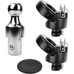 60638 Puck System Gooseneck Hitch Ball Kit, Compatible with 2013-2024 Dodge RAM 2500 3500, 2-5/16 Inch Gooseneck Ball for Truck Bed with 2 Gooseneck Safety Chain Anchors | 38000 lbs GTW