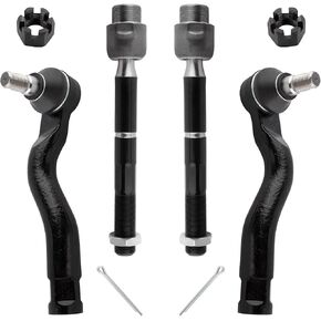 BOXI (Set of 4) Front Inner and Outer Tie Rod End Links fit for Toyota Sequoia 2008-2019 / for Toyota Tundra 2007-2019 / Replaces EV800293 ES00327 ES800326