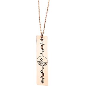 Velaris Night Court Necklace,Velaris Bookish Jewelry,Feyre Necklace,Starry Night Mountain Pendant,Sun and Moon Personalized Bar Necklace,Acotar Gifts,Jewellery For Women