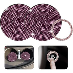 قطعتان من قواعد أكواب السيارة، قواعد أكواب السيارة من حجر الراين لحاملات الأكواب، مقاومة للصدمات، عازل للحرارة، مع حلقة زر إشعال السيارة، مناسبة لمعظم السيارات الشائعة (أبيض) in Kuwait