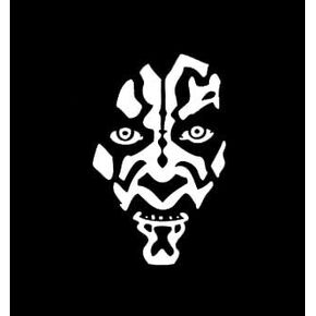 Star Wars Darth Maul Face Decal Vinyl Sticker|Cars Trucks Walls Laptop|White|5.5 x 3.5 in|CCI350