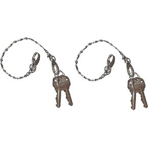 Hidden Hollow Beads 2 Pack Key Keeper 12" Women's Stainless Steel Hand Strap Chain Finder Wallet Purse Lanyard Holder Ring