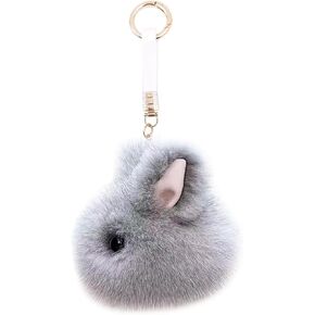 jtkdxqs Mini Bunny Keychain Cute Artificial Rabbit Fur Plush Key Ring Car charm Small Pendant for Women
