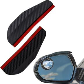 True Line Automotive 2 PCS Side Mirror Rain Guard - Carbon Fiber Rear View Mirror Cover - Automotive Exterior Accessories for Driving Safety, Mirror for Car Visor, Universal Fit for Cars