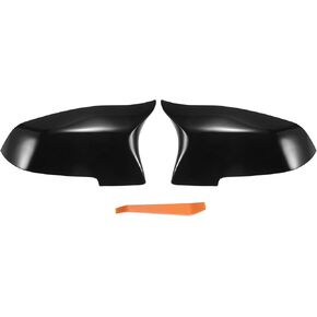 X AUTOHAUX Pair Car Rear View Driver Passenger Side Mirror Cover Cap Replacement Gloss Black for BMW F10 F11 F18 GT F07 F06 F12 F13 F01 F02 2014-2016 Mirror Guard Covers
