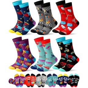 6 Pairs Funny Theatre Socks for Women Musical Theater Gift Crew Cotton Socks Novelty Valentine Day Gifts for Lovers Theatre