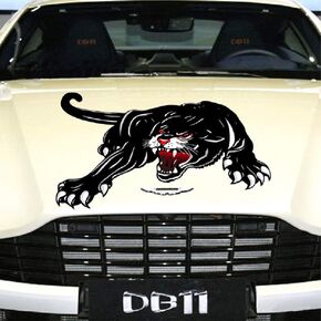Car Decals- 1 Pcs Black Panther Car Hood Sticker, Self-Adhesive Vinyl Graphics Decals, Universal Scratch Hidden Car Stickers