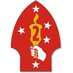 US 2nd Marines Division Spear Head Sticker (Decal Vinyl USMC (3 x 4 inch) Officially Licensed by The U.S. Marine Corps