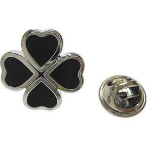 Kiola Designs Black Four Leaf Clover Lapel Pin