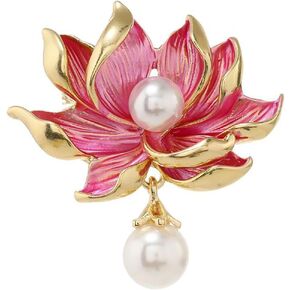 Peony Flower Brooch for Women Vintage Pearl Flower Brooch Pin Elegant Clothing Hat Bag Accessories Christmas Birthday Banquet Jewelry