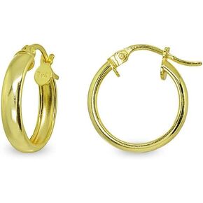 Sterling Silver High Polished 3mm Round Click-Top Small Hoop Earrings, Choose a Size