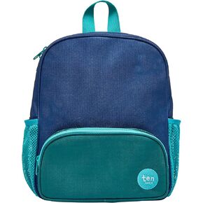 Ten Little Toddler Backpack, Kids Backpack for Boys & Girls - Toddler Bookbag Made with Recycled Materials for Preschool, Kindergarten - Toddler Bag, Daycare Bag - 12" Kids Backpack, Navy/Green