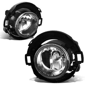 Auto Dynasty Pair of Bumper Driving Fog Lights (Clear Lens) Compatible with Xterra Frontier 05-18