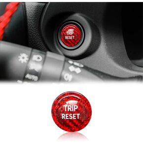 Carbon Fiber Trip Reset Milegde Button Cover Compatible with Subaru BRZ WRX Toyota 86 Interior Accessories Decoration Red