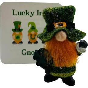 Westmon Works Lucky Irish Gnome Pocket Charm Mini Leprechaun Style Figurine Set with Story Card
