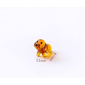 Handmade Mini Puppy Hand Blown Glass Ornaments Miniature Dog Figurine Desktop Decoration Crystal Cute Dog Figurines Collection Cut Glass Ornament Creative Cute Collectibles Gifts Decor