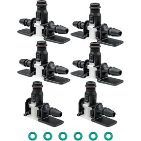 Fuel Injector Return Fitting Compatible with RAM Grand Cherokee EcoDiesel 3.0L Replace 68229388AA, 4Pcs “T" 2Pcs “L"