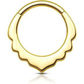 COCHARM Minimalist Petal Septum Rings 16G Septum Jewelry 8/10MM Helix Daith Earrings for Women 316L Stainless Steel Helix Daith Piercing Jewelry