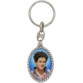 Saint Carlo Acutis Keychain and Prayer Card Gift Set | Prayer in English and Español | Patron Saint of the Internet | Great Catholic Holy Prayer Card Gift Set