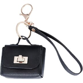 Mini PU Leather Handbag Charms - Mini Purse Keychain & Cute Bag Charm with Gold Clasp- Earphone Bag with Lobster Clasp