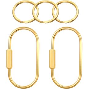Brass Screw Lock Keychains Spring O Ring Clip for Purse Handbags Keychain Clip Gold Brass Keyrings Man Women Purse Bag Charms Holder Screw Lock Brasss Keychain Organizer Clip