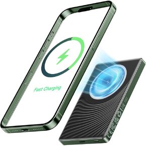 Magnetic Power Bank for iPhone Magsafe Battery Pack, Ultra Slim Wireless Portable Charger 10000mAh, 20W Fast Charging Powerbank Compatible with iPhone 16/15/14/13/12 Pro/Plus/Pro Max Series