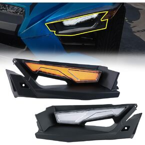 Front Upper Accent Panel & LED Dual-colors Light Assembly Kit for Slingshot All Models, DRL Turn Light Trim Panel Decorative Plate for Polaris Slingshot S SL SLR R LE Accessories 2014-2023