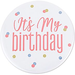 1 Pcs Birthday Button Pins It's My Birthday Tinplate Round Badge Pins Party Birthday Pins for Adults Kids Men or Women Party Decorations Birthday Celebration Accessory for Unforgettable Party
