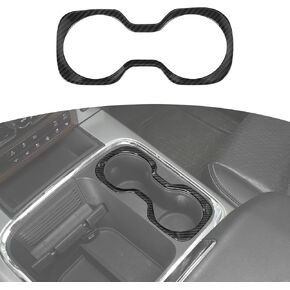 RT-TCZ for RAM Center Console Cup Holder Trim Frame Cover for Dodge RAM 2012-2017 Black ABS Carbon Fiber Interior Accessories