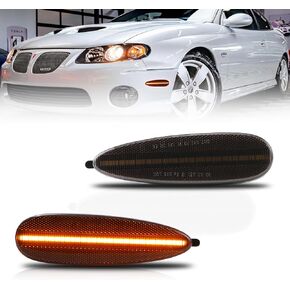 Front Fender LED Side Marker Lights for Pontiac GTO 2004-2006, Pontiac Smoked Lens Side Bumper Marker Lamps, [Ultra-Bright] Amber LED Side Markers Turn Signal Lights, 2 PCS