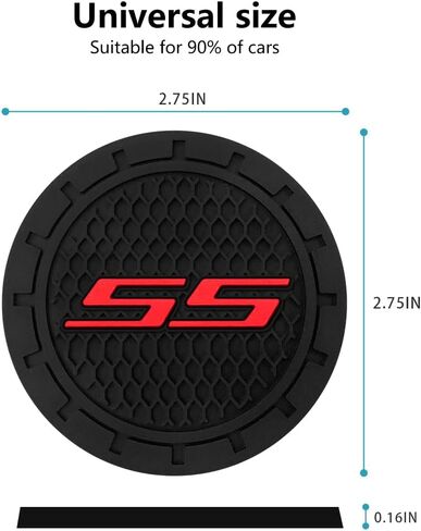 Car Cup Holder for Chevy Camaro SS Cup Holder Coasters Insert Silicone Non-Slip Car Interior Accessories Drink Coaster 2Pcs Black in Saudi Arabia