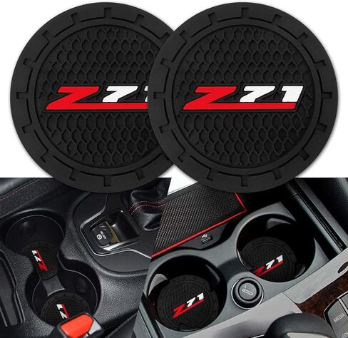 Car Cup Holder for Chevy Camaro SS Cup Holder Coasters Insert Silicone Non-Slip Car Interior Accessories Drink Coaster 2Pcs Black in Saudi Arabia