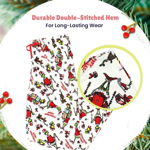 Dr. Seuss The Grinch Santa Mens Velour Holiday Lounge Pajama Pants in Saudi Arabia