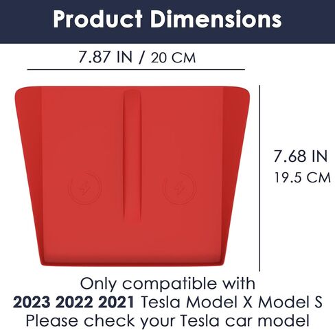 حصيرة سيليكون للشحن اللاسلكي لوحدة التحكم المركزية متوافقة مع طراز Tesla X S 2025 2024 2023 2022 ملحقات منقوشة وسادة حماية داخلية سجادات ترقية غطاء حماية جزء ديكورات (أسود) in Kuwait